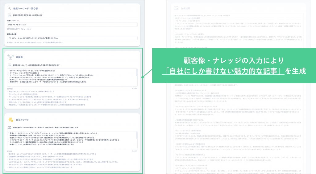 SEARCH WRITE AIライティング機能 特徴①